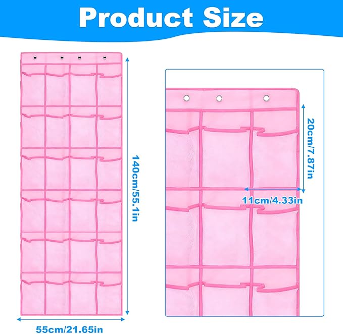 Over The Door Organizer For Cruise Ships|Magnetic Door Organizers with 24-Pocket for Cruise Ship|55"x21"|Cruise Over the Door Organizer,Magnetic Shoe Rack for Cruise,Behind-Door Storage