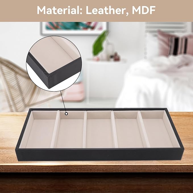 5 Grid Stackable Eyeglass Storage Holder Organizer, Sunglass Drawer Organizer Glasses Tray Display Case Box Eyeglasses Watches Jewelry Display for Dresser or Store Countertop