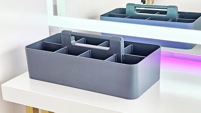 -Large Carry Caddy Bin Basket Portable Office Desk Storage DIY- MADE IN USA (Orion Gray)