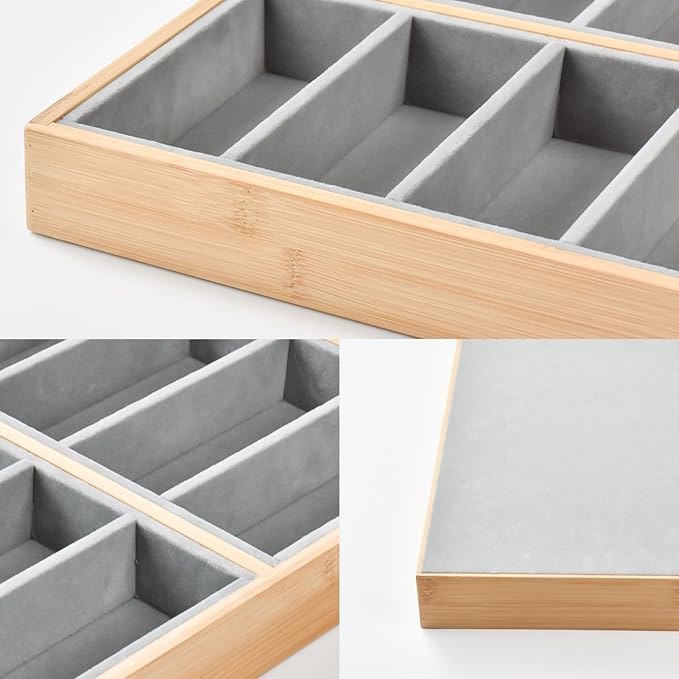 Natural bamboo Glasses Eyeglass Eyewear Sun glasses Sunglasses Box Storage Case Tray Display Showcase Organizer Box