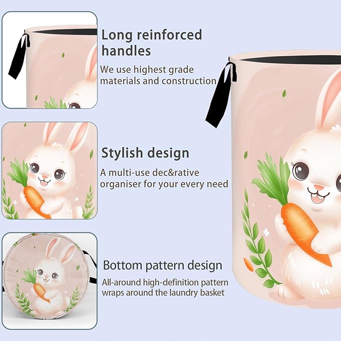 Elegant Rose Pink Floral Laundry Basket, Dirty Collapsible Clothes Toy Organizer Hamper for Kids Adults, Oxford Cloth Waterproof Storage Bin for Bedroom Bathroom Home Decor Gifts, 19.7"X15.7"