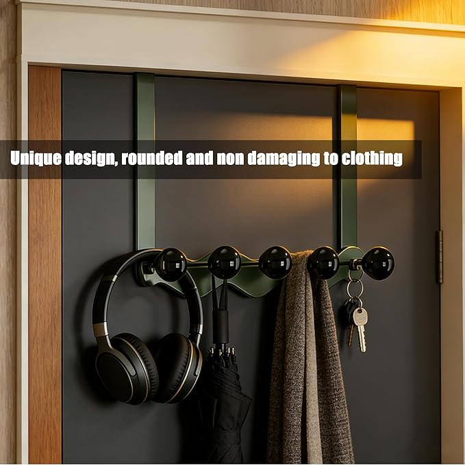 Over Door Coat Rack, Coat Hooks for Door Coat Hanger, Towel Hanger for Bathroom, Door Hanger Hooks, Hooks for Hanging Hat Key Towel Purse Robes Mudroom Entryway