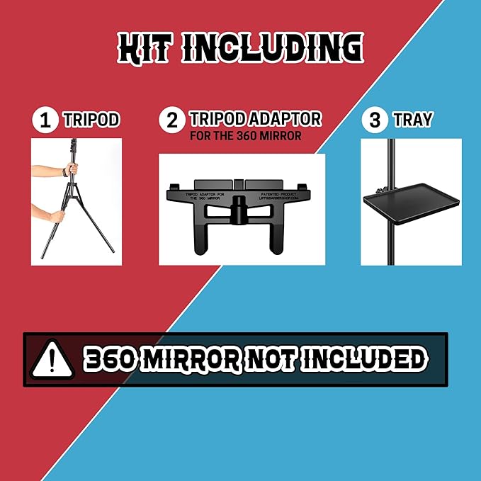 LIPFISBARBERSHOP.COM Tripod Adapter for Standard Size 360° Mirror – Compatible with Adjustable Tripods for Stable, Precise Positioning
