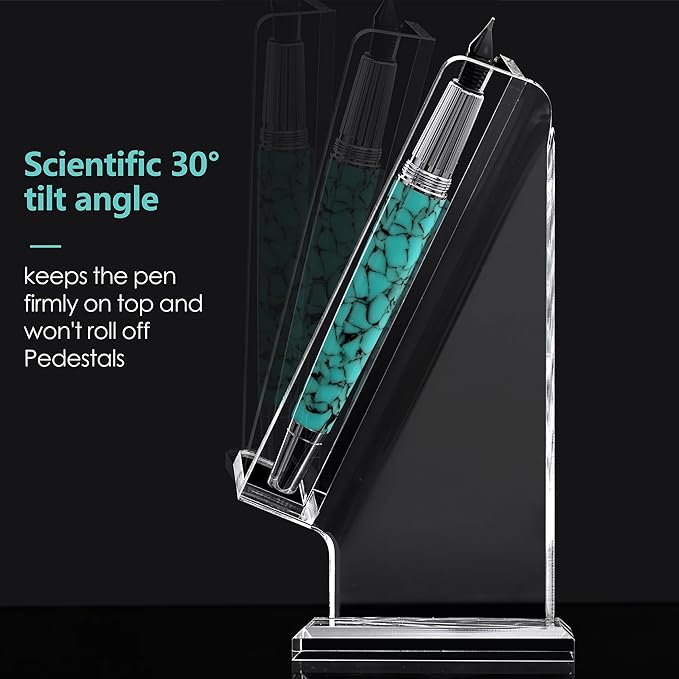 SANRUI Acrylic Pen Holder Desktop Display, Vertical Fountain Pen Pencil Stand Ballpoint Showholder, Clear Makeup Brush Rack, Paintbrush Drying Support Organizer Desk for Exhibitions,Office,Store Use