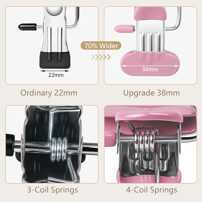 40 Pack Leggings Hangers for Closet Wide Clips, Metal Pants Hangers with Clips, Non-Slip Skirt Boot Skirt Jeans Hanger, Stackable Closet Organizer Space Saving Pink