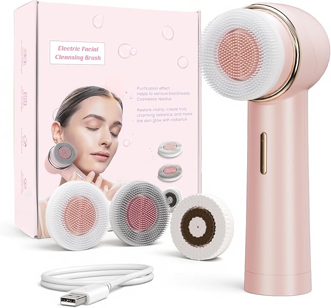 Double Directional Rotating Teenage Cleansing Brush, deep Pore Cleaning Rechargeable Waterproof Cleansing Brush, Trendy Stuff Valentine's Day Gifts