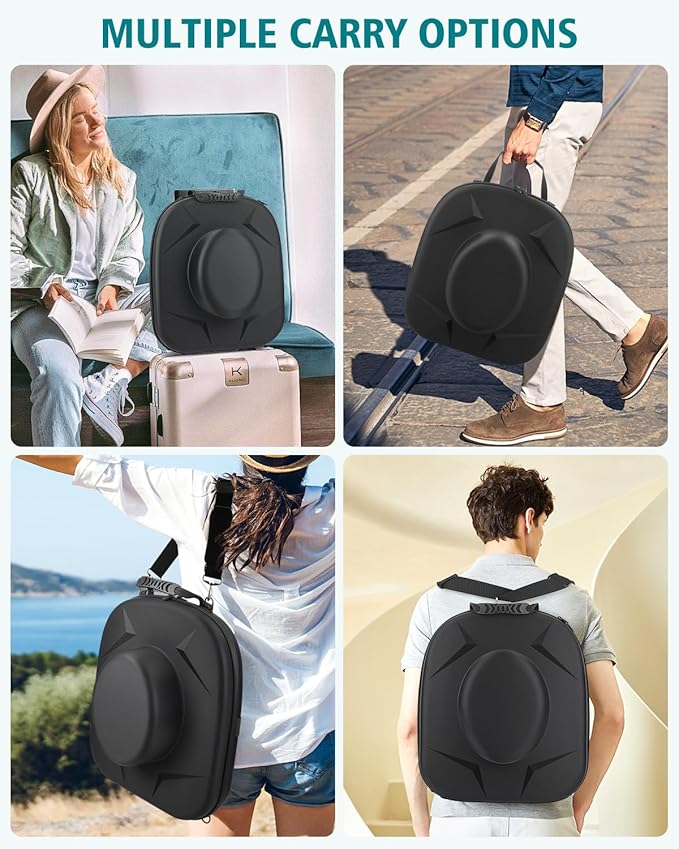 Cowboy Hat Travel Carrier - Crush Resistant EVA Storage Box for Fedora, Panama & Western Hats with Handle & Strap - Red