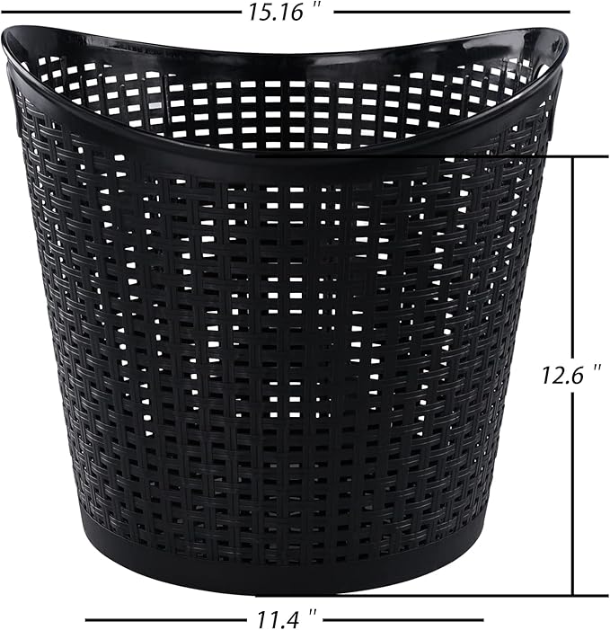 Readsky 40L Tall Flex Laundry Basket, Large Plastic Storage Basket with Handles, 6 Pack