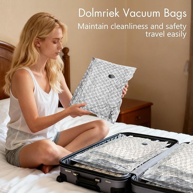 Travel Vacuum Storage Bags with USB Electric Pump, 15 Pack Compression Seal Bags for Luggage and Suitcase, Space Saver for Clothes and Clothing