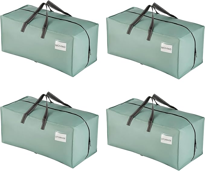VENO 4 Pack Heavy Duty Moving Bags with Backpack Straps, Zippers & Handles, Extra Large Packing Bags for College Dorm Essentials, Moving Supplies Alternative to Cardboard Moving Boxes