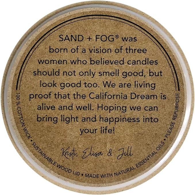 Sand + Fog Scented Candle - Midnight Blue Citrus – Additional Scents and Sizes – 100% Cotton Lead-Free Wick - Luxury Air Freshening Jar Candles - Perfect Home Decor – 12oz