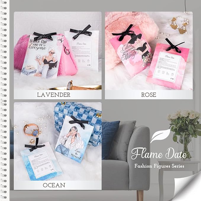 6 Pack Inspirational Scented Sachets - Valentines Day Girlfriend Gifts for Wife | Natural Moth Repellent for Closets, Air Freshener for Home | Shoe & Car Deodorizer for Drawer (Lavender, Rose, Ocean)