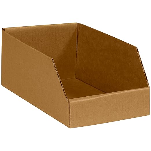 Box USA BBINBIN69K Open Top Bin Boxes, 6" x 9" x 4 1/2", Kraft (Pack of 25)