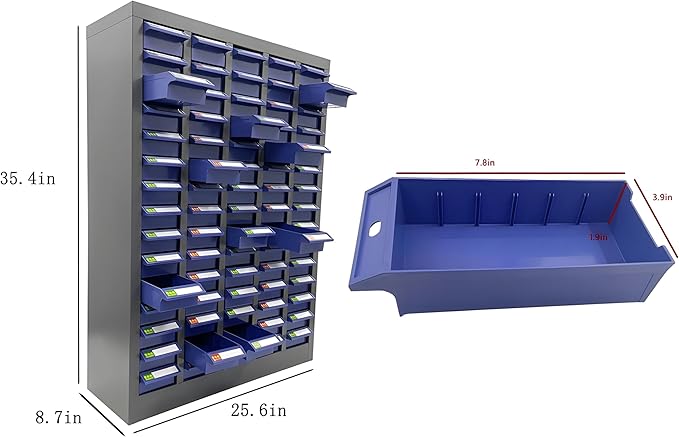 Tool Storage Cabinet Without Door 75 Drawers Hardware Organizer Cabinet for Storing Sample, Metals and Electronic Element Blue
