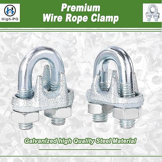 200PCS M5 Heavy Duty Wire Rope Clamps, 3/16-Inch Zinc Plated Wire Cable Clamps for Secure Connections – Boat, Tent, Clothesline, Rigging & More
