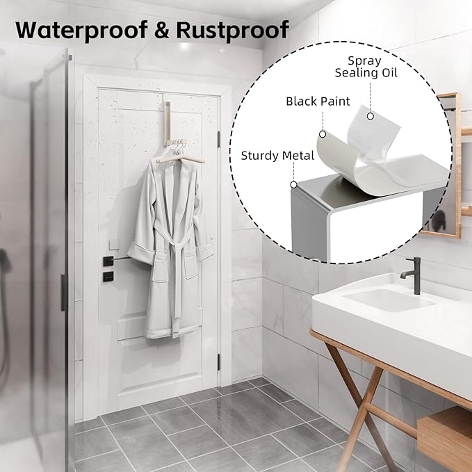 BAKON Over The Door Hanger Folding Clothes Drying Rack, Folding Hanging Coat Rack for Indoor Laundry Room Compact Small Space Foldable Portable Clothing Hanger Hook Collapsible-2 Pack (Beige)