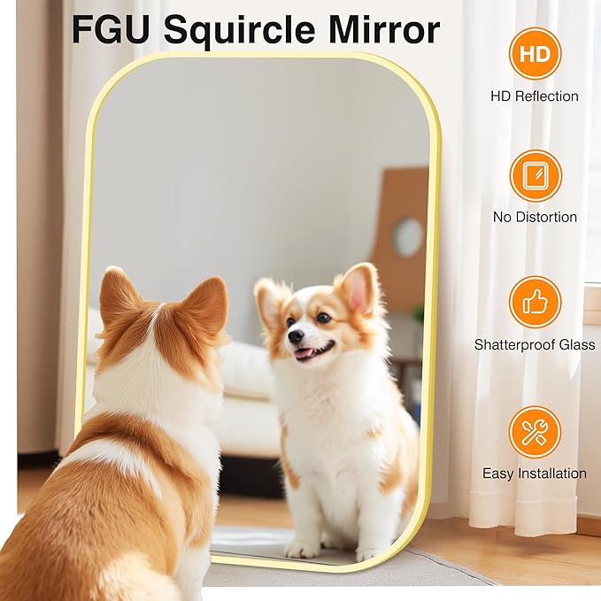 Bathroom Mirror for Wall, Gold Bathroom Vanity Mirror for Over Sink 26 x 38, HD Reflection Shatterproof Mirror for Living Room Bedroom Entryway, Metal Frame Rectangular Shape