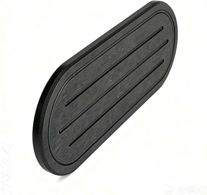 2PCS Water Absorbing Stone Drying Tray Mat for Bathroom Sink & Kitchen Counter Faucet Organizer Decor, Quick Dry Dish Soap Dispenser Sponge Holder, Vanity Caddy Coaster,Dark Gray -10"*3.8"