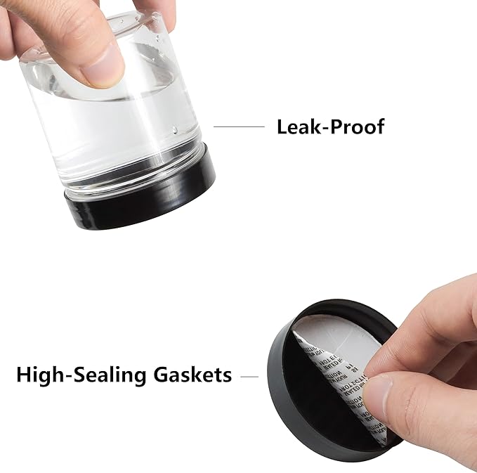ihomecooker 84PCS 4oz/125ml Small Plastic Jars with Screw On Black Lids Seal Stickers Bottle Lid,Clear Container for Storing Dry Food,Spice,Lotion, Cosmetic, Slime, Honey Jam, Cream, Butter
