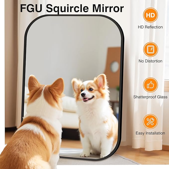 Bathroom Mirror for Wall, Black Bathroom Vanity Mirror for Over Sink 26 x 38, HD Reflection Shatterproof Mirror for Living Room Bedroom Entryway, Metal Frame Rectangular Shape