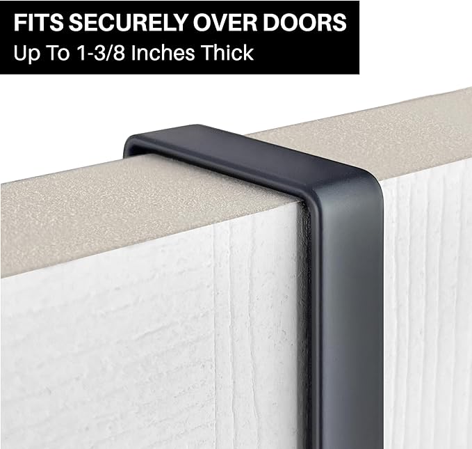 LYNK Professional® Home™ Over The Door Hooks - 9 Hook Over The Door Hanger - Over Door Coat Rack - Hanging Towels or Clothes - Bathroom, Bedroom or Laundry Room - Lifetime Ltd. Warranty – Black