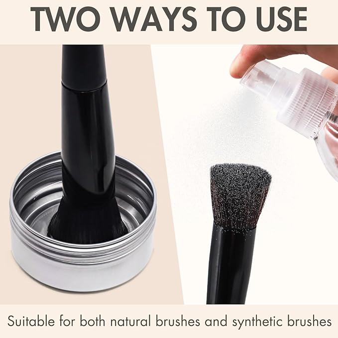 Makeup Brush Cleaner, Easily Remove Stubborn Makeup, Dirt & Impurities from Makeup Brushes, Rinse-Free & Quick Drying & Vegan & Cruelty-Free(500ml/16.9 fl oz)