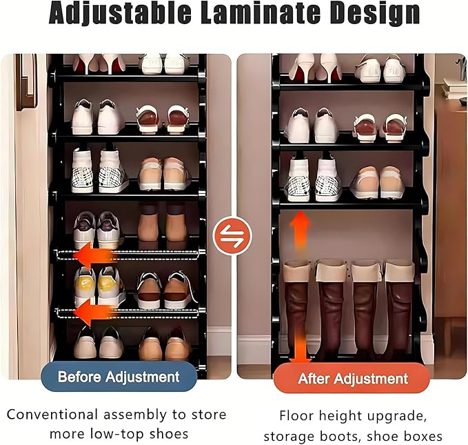 7-Tier Vertical Shoe Rack, Bamboo Free Standing Shoe Rack Shelf, Shoe Storage Stand, Entryway Shoe Tower, Vertical Shoe Organizer for Narrow Closet, Entryway, Hallway