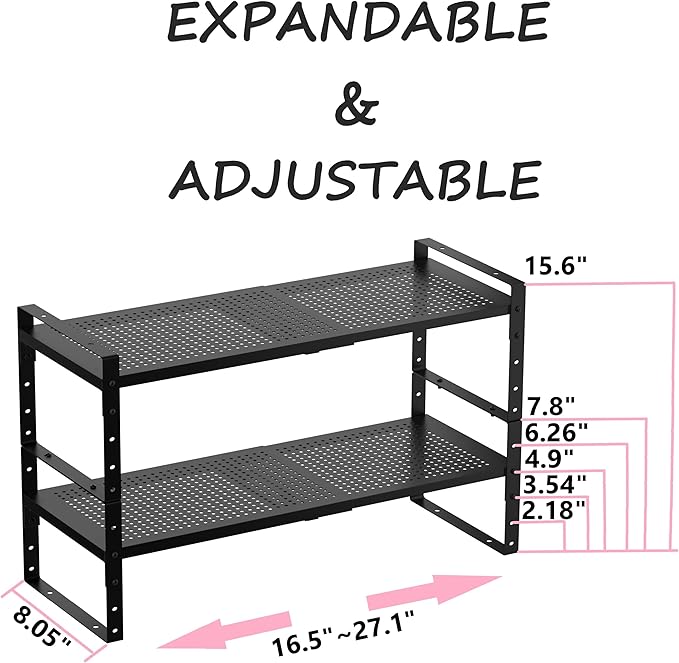 Multi-Functional Metal Shoe Rack, Space-Saving, Perfect for Entryway, Closet, Bathroom, etc. - Sturdy and Durable, High Weight Capacity(2PACKS/Black/Medium)