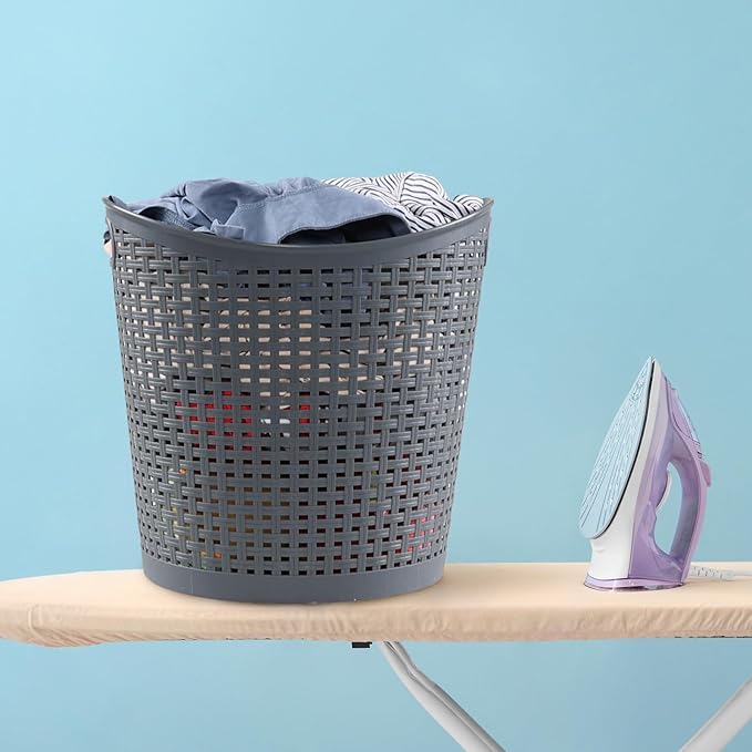 40 L Waterproof Plastic Tall Flex Laundry Basket with Handles, 6 Packs