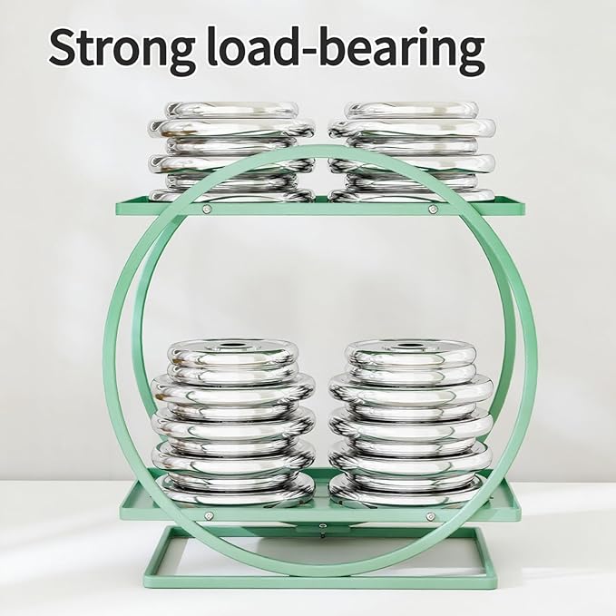 Green Perfume Organizer for Dresser, 2-Tier Bathroom Counter Organizers, Elegant Round Makeup Organizer for Vanity, Versatile Bathroom Tray Countertop Shelf, Compact Skincare Storage