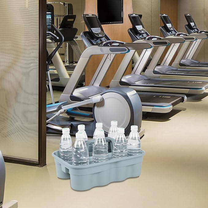 Bringer Set of 6 Plastic Cleaning Caddy Carry Caddy for Cleaning Supplies, Plastic Cleaning Tote with Carry Handle, Gray