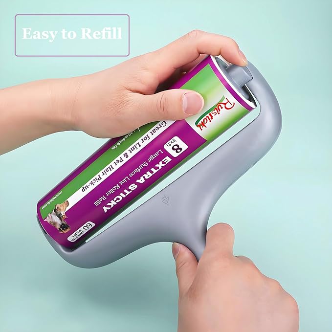 8 inch Large Surface Roller Refills Compatible with Scotch-Brite Pet Hair Pickup Extra Sticky Large Lint Roller Replacement 60 Easy-Tear Adhesive Sheets per Refill Pack of 6 Rolls 360 Sheets Total