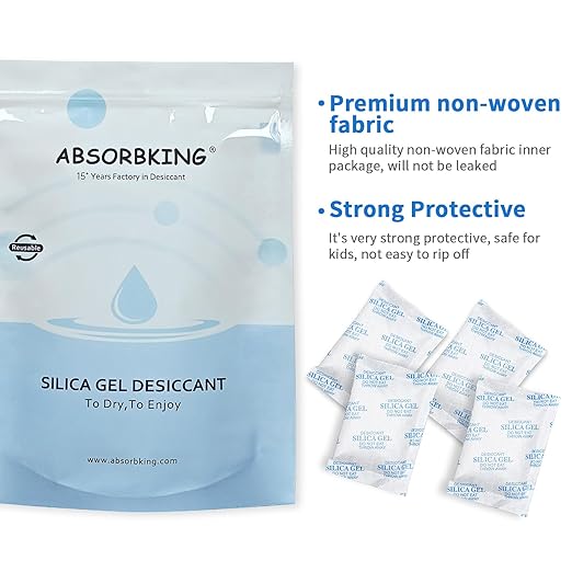 Silica Gel Packs - 80Pcs 20Gram Moisture Absorbers, Premium Transparent Desiccant for Storage, Silica Gel Desiccant Packets Food Safe for Moisture