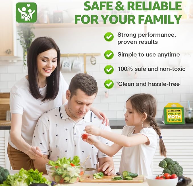 Pantry Moth Traps for House Indoor, Indian Meal Moths Repellent, Pheromone Pest Control Glue Trap for Kitchen, Cabinet, No Moth Ball, 5 Pack