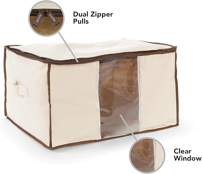 Covermates Keepsakes - Canvas Storage Bag - Premium Canvas - Carrying Handles - Dual Zipper Pulls - Indoor Storage, Natural