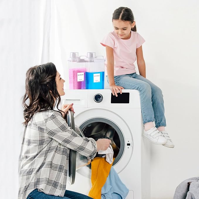 94 OZ Laundry Detergent Dispenser, Laundry Soap Dispenser, Fabric Softener Dispenser, Liquid Laundry Detergent Container, Laundry Room Organization and Storage, 2 Pack