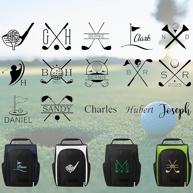 Personalized Golf Shoe Bag for Men and Women – Custom Monogram, 4 Color Options, Golf Accessory Bag and Gift for Golf Lovers and Valentines