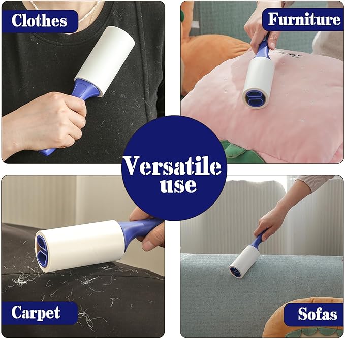 Lint Rollers, Extra Sticky Pet Hair Roller, Lint Roller for Clothes, Furniture, Carpet (630 Sheets)