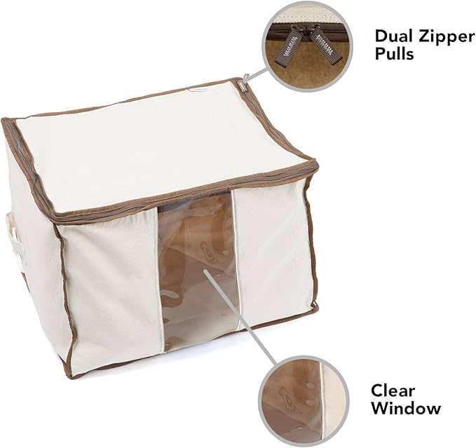 Covermates Keepsakes - Canvas Storage Bag - Premium Canvas - Carrying Handles - Dual Zipper Pulls - Indoor Storage, Natural