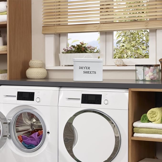 Dryer Sheet Holder Dispenser Container, Laundry Room Organization and Storage,Rustic Farmhouse Dryer Sheet Dispenser for Laundry Room Decor,Fabric Softener Containers