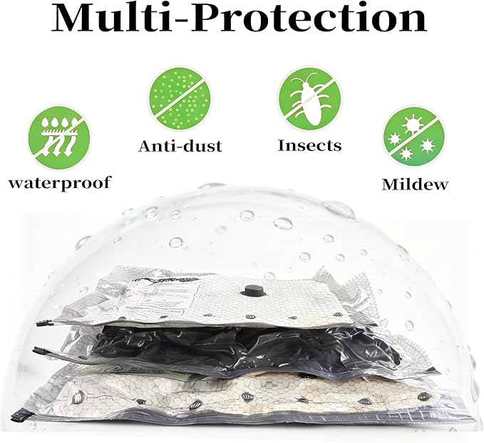 Lazyfeel 15-Pack Vacuum Travel Storage Bags with Electric Pump, Space Saver Compression Bags for Suitcases & Home Storage, 3 Sizes for Clothes, Quilts & Travel, Portable USB Rechargeable Pump
