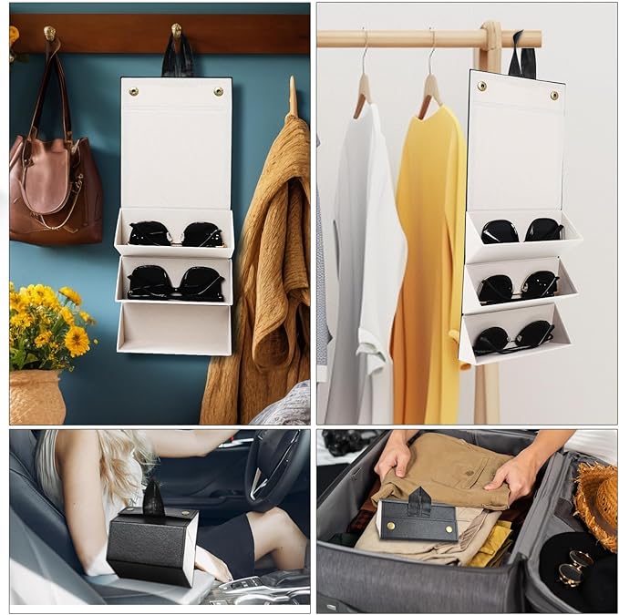 Travel Sunglasses Organizer, Sunglasses Travel Case for Multiple Pairs, Multiple Glasses Travel Case for Women, Men