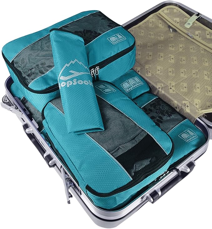5 Set Packing Cubes for Travel Large Suitcase Luggage Organizer Bags Travel Accessories Vacation 4 Cubes 1 Laundry Pouch Bag
