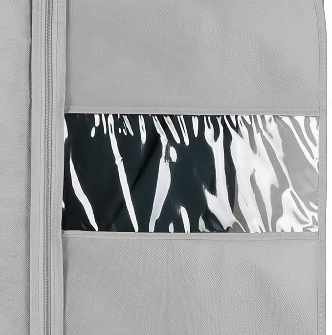 Syeeiex 40" Suit Bag, Set of 5 Garment Bag, Garment Bags for Hanging Clothes, Suit Bags for Closet Storage, Waterproof and Dustproof, Best for Suits, Shirts, T-shirts and Jackets on Closet(Grey)
