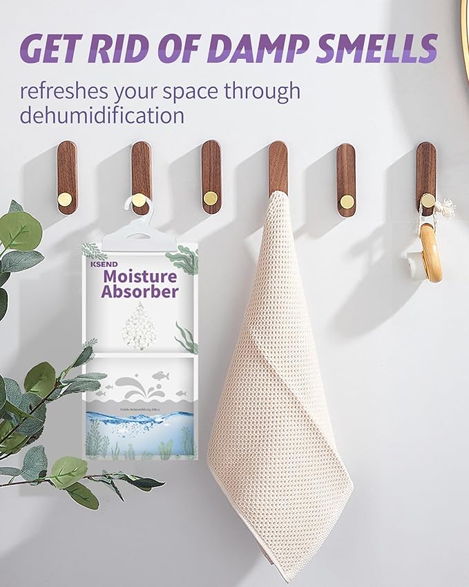 Moisture Absorbers 8 Packs - 9.8 oz Dehumidifier Bags, Portable Moisture Hanging Bags for Closet, Bathroom and Kitchen, Fragrance Free, 11.8'' x 6.3''