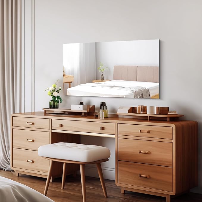 CILIBER Frameless Mirror, 20x36 Inch Bathroom Mirrors for Wall, Rectangle Bathroom Vanity Mirrors with Polished Edge, Hangs Horizontally or Vertically for Bathroom, Bedroom and Living Room