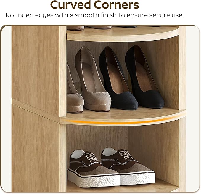 9-Tier Tall Shoe Rack, Wooden Shoe Storage Organizer, Narrow Shoe Cabinet with Removable Shelves for Small Spaces, Holds 18 Pairs of Shoes, for Entrance, Hallway, Natural SS02NL