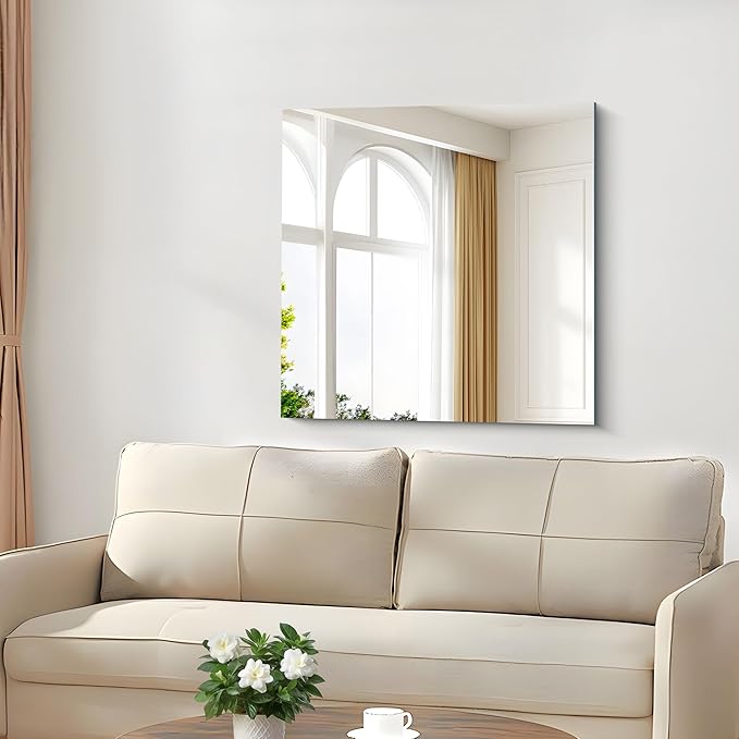 CILIBER 30x30 inch Frameless Bathroom Mirror, Square Frameless Mirrors for Wall, Upgraded Shatterproof Vanity Mirror 3mm Tempered Glass Lightweight Design for Bathroom Bedroom Living Room and Entryway