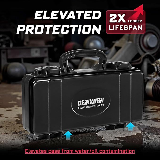 11”Black Tools Box, Portable Steel Heavy-duty Tool Case with Safety Latch and Handle for Tools Storage and Organizers, Home DIY