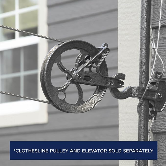 Strata 150 Feet Clothesline Outdoor Heavy Duty Galvanized Wire Steel Cable, Gold PVC Coating - Clothes Line Wires for Outside Laundry Drying